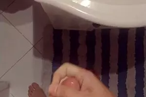 Masturbation and ejaculation in front of the mirror