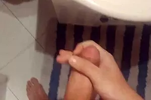 Masturbation and ejaculation in front of the mirror