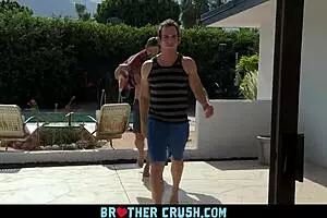 Sexy twink brother gets nailed by friend and stepbro