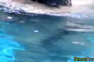 Asian boy face fucked and cum on his face