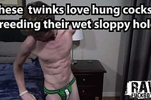 Роуфъкбойс с два горещи дилфа, чукащи гладки тинкове барабек