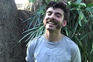 nerdy latin twink sucks uncut dick pov for messy facial cumshot in wild session