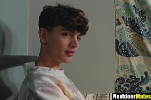 College homsegutter trekant knuller hardt i sovesal