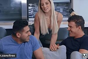 Two Big Guys Share Twink in Wild Threesome Action - Men Com