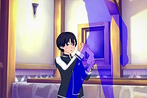 I’m obsessed with Kirito from Sword Art Online getting hard anal and blowjob in Japanese manga!