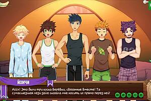 Kemping z przyjaciółmi z gry na harcerskie odznaki w rosyjskim głosie.