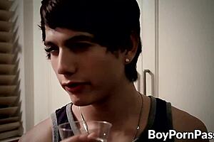 Twinks cum hard while sucked dry by hungry stud.