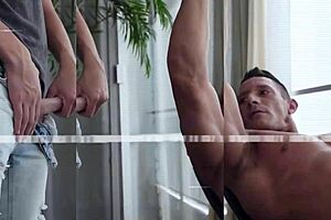 Familydick - Naughty twink shares boyfriend’s cock with horny stepdad in wild threesome action.