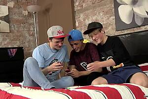 Twinks Leo Rain and Dylan Thorne Anal Breed with James Lain in Hardcore Group! 🔥