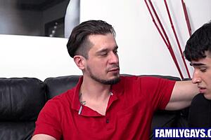 Step uncle and nephew dive into forbidden gay sex