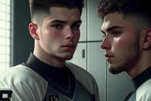 Voetballers sluipen een pijpbeurt en aftrek na de wedstrijd.