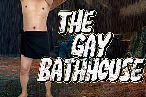 게이 남자 목욕탕에서 여러 남자 박고 삼키다