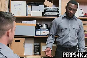 Yo, this gay officer punishes a twink burglar with a hard office fuck for stealing!