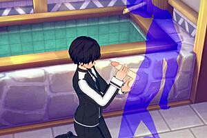 Кирито, хочешь попробовать горячий хэндджоб в этой яой игре?