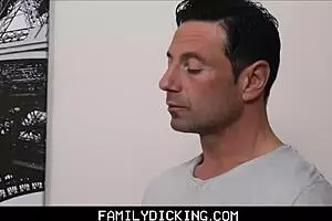 Young and athletic twink performs oral sex for his stepfather’s money