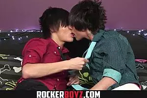 Alternative rockers in hot emo boy’s gay party