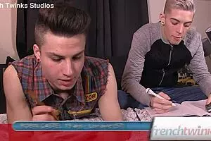 Hot and horny twinks in steamy bathroom scene
