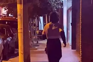 Public encounter with a hunk at the bus stop