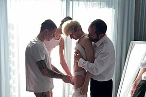 Daddy showing cute twinks how to bang stepbrother hard?