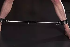 dude, this restrained jock with a huge cock got bareback fucked in a bdsm dungeon
