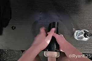 A young British guy plays with a toy and gets intimate with his friend