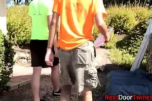 Teenage guys are fucking outdoors like a bunch of twinks