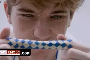 Cute Twink's First Dick in Wild Parody Sexerance Part 2